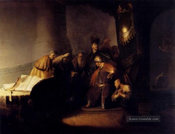 Repentant Judas zurückkehrend die Silberlinge Rembrandt Ölgemälde